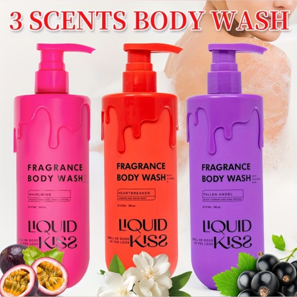 LIQUID KISS Three Piece 16oz Body Wash Set NWT